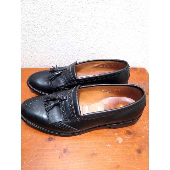 Allen Edmonds Black Leather Tassel Loafers Men's 10.5B Vintage Style Classic Des - Picture 3 of 10